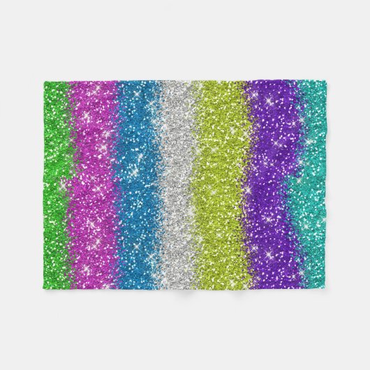 Couverture Polaire L'arc-en-ciel scintille des rayures (Devant (Horizontal))