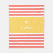 Couverture Polaire Large corail rayures horizontales Jaune Nom Faisy (Devant)