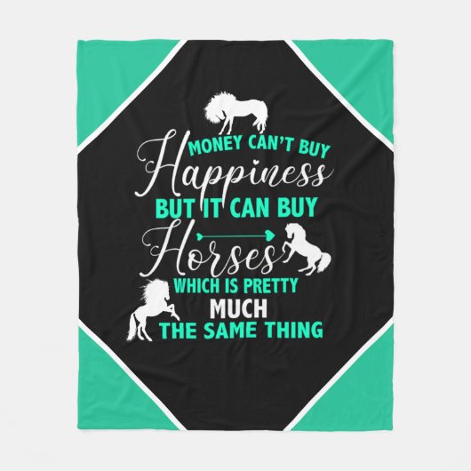Couverture Polaire L'argent peut acheter Cheval Mint Green (Devant)