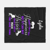 Couverture Polaire L'argent peut acheter des chevaux violet personnal (Devant (Horizontal))