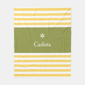 Couverture Polaire Larges bandes horizontales jaunes Vert Nom Faisée (Devant)