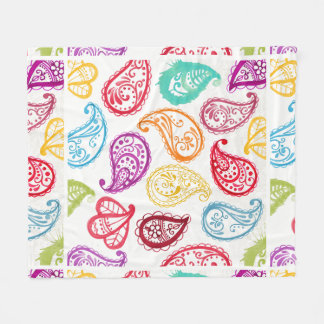 Couverture Polaire L'art d'arc-en-ciel de Paisley personnalisent des