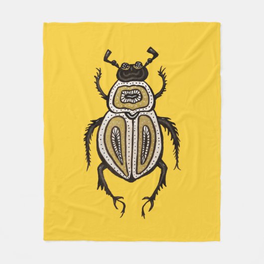 Couverture Polaire L'art des insectes jaunes du scarabée (Devant)