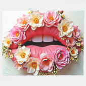 Couverture Polaire L'art des lèvres florales (Devant (Horizontal))