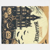 Couverture Polaire L'art d'Halloween vintage (Devant (Horizontal))