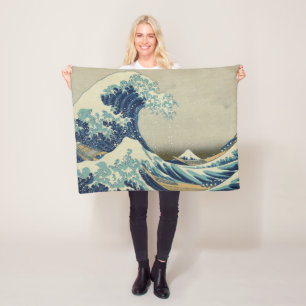 Couverture Polaire L'art japonais vintage, la grande vague de Hokusai
