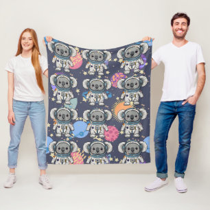 Couverture Polaire L'astronaute Koala Cartoon Motif