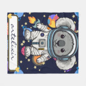 Couverture Polaire L'astronaute Koala, dessin (Devant (Horizontal))