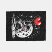 Couverture Polaire L'astronaute spatiale Heart Lloon Saint Valentin (Devant (Horizontal))