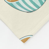 Couverture Polaire Latte Art dans de mignons cafés bleus (Coin)