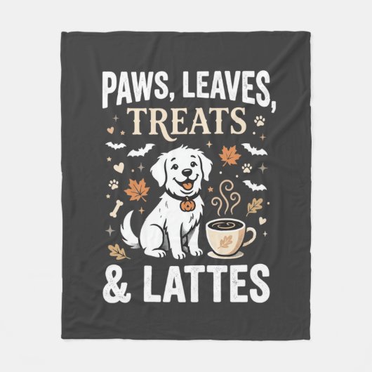Couverture Polaire Latté Chute de Chien Halloween (Devant)