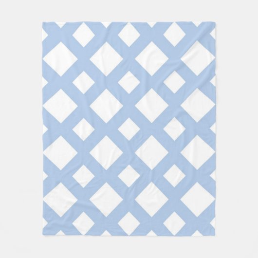 Couverture Polaire Lattice bleu clair sur blanc (Devant)