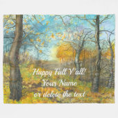 Couverture Polaire L'automne doré dans une aquarelle en chênaie (Devant (Horizontal))