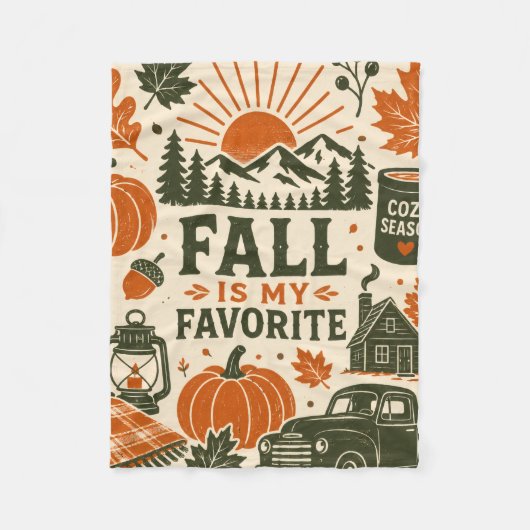 Couverture Polaire L'automne est ma saison préférée (Devant)