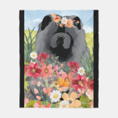 Couverture Polaire LAVAGE EN noir clair - Chien de Chow bleu (Devant)