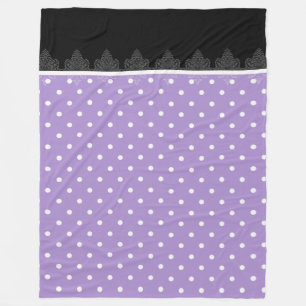 Couverture Polaire Lavande et rayures noires Blanche en polaire Tiffa