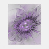Couverture Polaire Lavande Fleur Dream Moderne Abstrait Fractal Art (Devant)