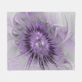 Couverture Polaire Lavande Fleur Dream Moderne Abstrait Fractal Art (Devant (Horizontal))