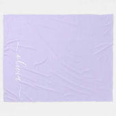 Couverture Polaire Lavande Purple Script Moderne Fille Monogramme Nom (Devant (Horizontal))