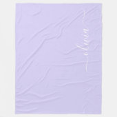 Couverture Polaire Lavande Purple Script Moderne Fille Monogramme Nom (Devant)