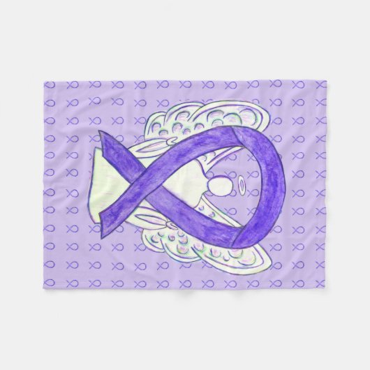 Couverture Polaire Lavande Sensibilisation Ruban Angel Soft Blanches (Devant (Horizontal))