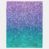 Couverture Polaire Lavande Violet & Aqua Vert Sarcelle Paillettes Bri (Devant)