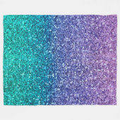 Couverture Polaire Lavande Violet & Aqua Vert Sarcelle Paillettes Bri (Devant (Horizontal))