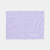 Couverture Polaire Lavande violet Nom du monogramme moderne (Devant (Horizontal))