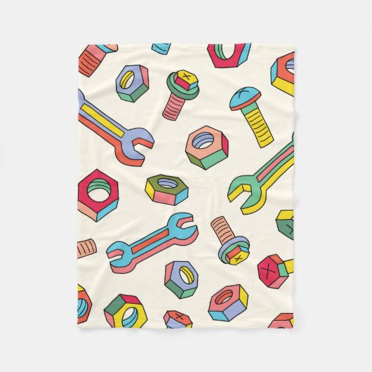 Couverture Polaire Lave-linge et vis motif sans soudure (Devant)