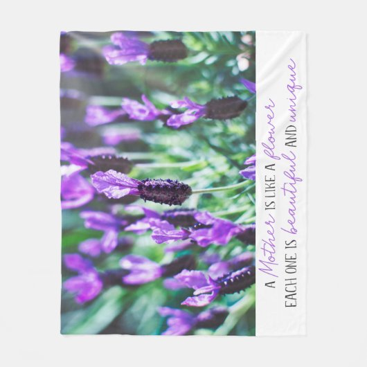 Couverture Polaire Lavender champ fleuri mères jour fleurs violettes (Devant)