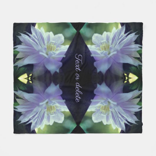 Couverture Polaire Lavender Clematis Fleur Abstraite Personnalisée (Devant (Horizontal))