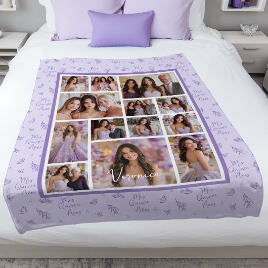 Couverture Polaire Lavender Mis Quince Años Quinceanera