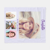 Couverture Polaire Lavender violet photo collage fille amis (Devant (Horizontal))