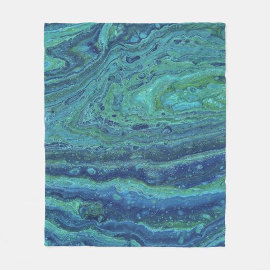 Couverture Polaire Laver 3 Cool Bleu Vert Abstrait (Devant)
