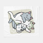 Couverture Polaire Laze Furr Days - Cute Lazy Cats Design (Devant (Horizontal))