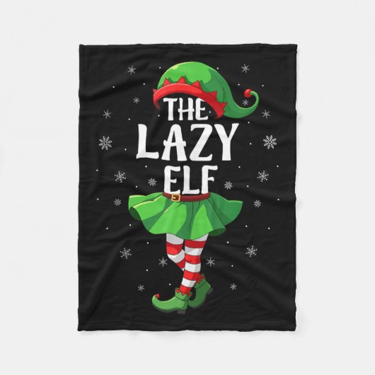 Couverture Polaire Lazy Elf Christmas Girls Women Elf Squad Xmas Fami (Devant)