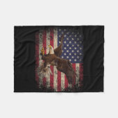 Couverture Polaire Ld Eagle 4 juillet cadeau de Noël Drapeau américai (Devant (Horizontal))