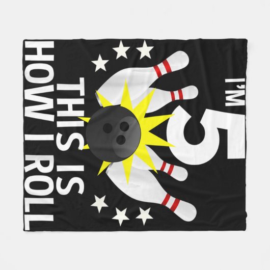 Couverture Polaire Le 5 Year Old Bowling Birthday (Devant (Horizontal))