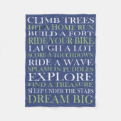 Couverture Polaire Le bébé ordonne le bleu (Devant)