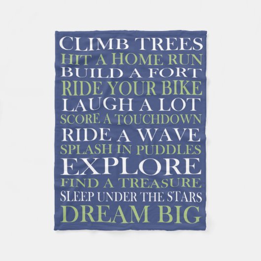 Couverture Polaire Le bébé ordonne le bleu (Devant)