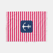 Couverture Polaire Le blanc rouge nautique barre l'Ancre de bannière (Devant (Horizontal))