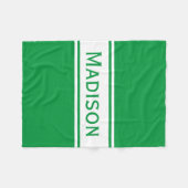 Couverture Polaire Le blanc vert solide de Kelly barre le nom moderne (Devant (Horizontal))