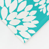 Couverture Polaire Le bleu noir fleurit monogramme de Chevron (Coin)