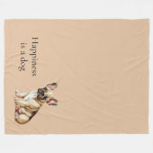 Couverture Polaire Le bonheur est un chien (Devant (Horizontal))