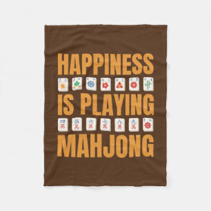 Couverture Polaire Le Bonheur Joue Au Parti Mahjong Mahjong