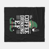 Couverture Polaire Le Café Boire Famille Elfe Correspondant Noël (Devant (Horizontal))