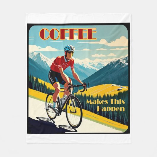 Couverture Polaire Le Café Fait Que Cela Se Passe En Cyclisme (Devant)