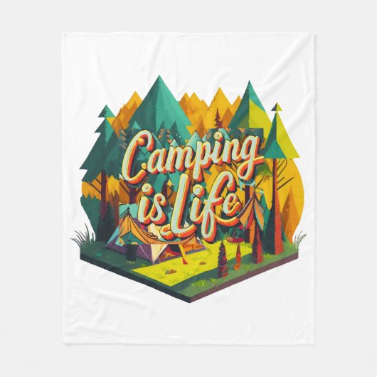 Couverture Polaire Le camping est la vie (Devant)