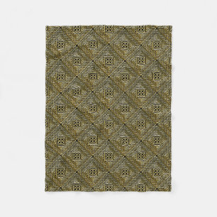 Couverture Polaire Le carré noir d'or forme le motif de Knotwork de