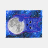 Couverture Polaire Le Cat de l'Espace Joue avec la Lune (Devant (Horizontal))